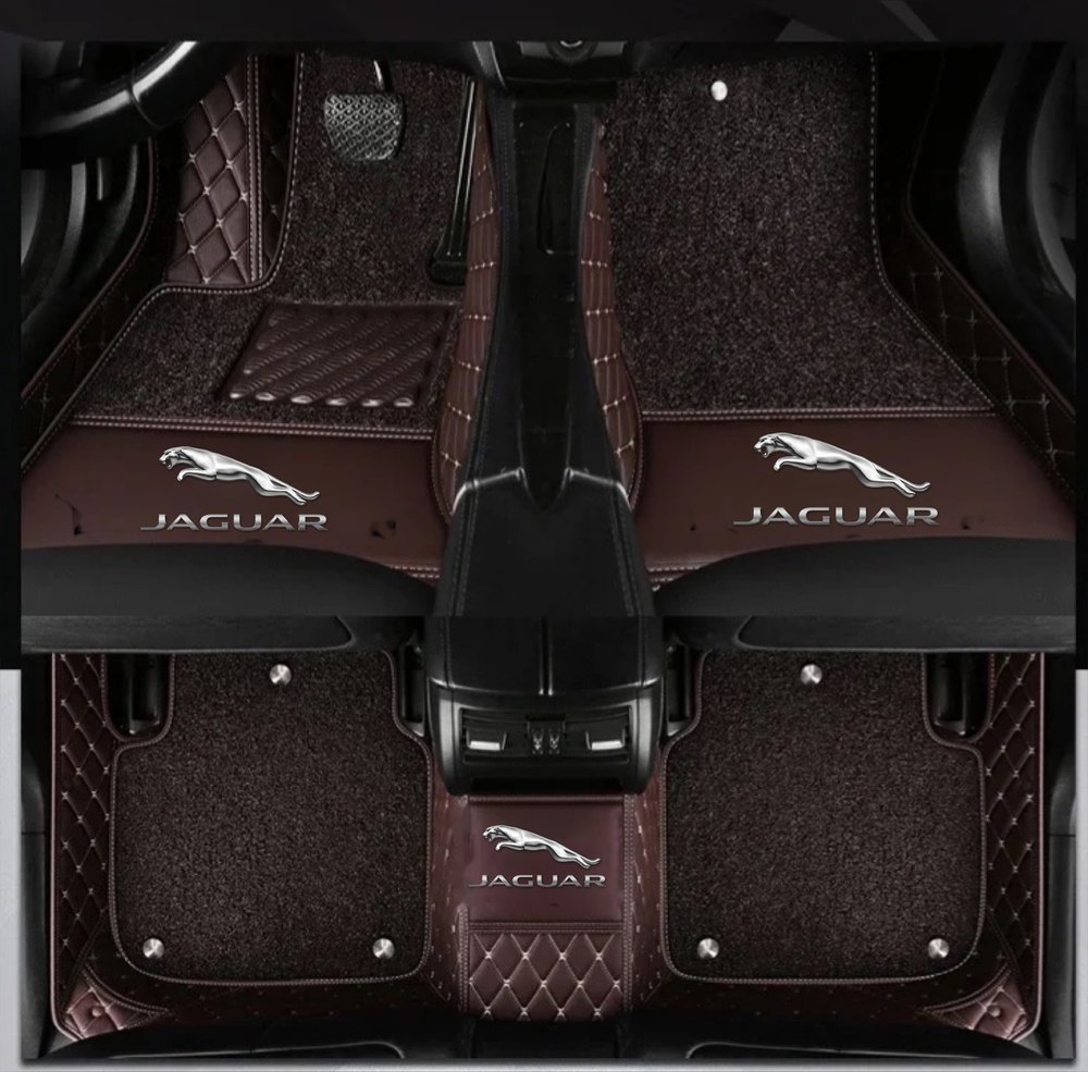 Double Tapis 9D (Marron) + Tapis Marron pour Jaguar E-Pace