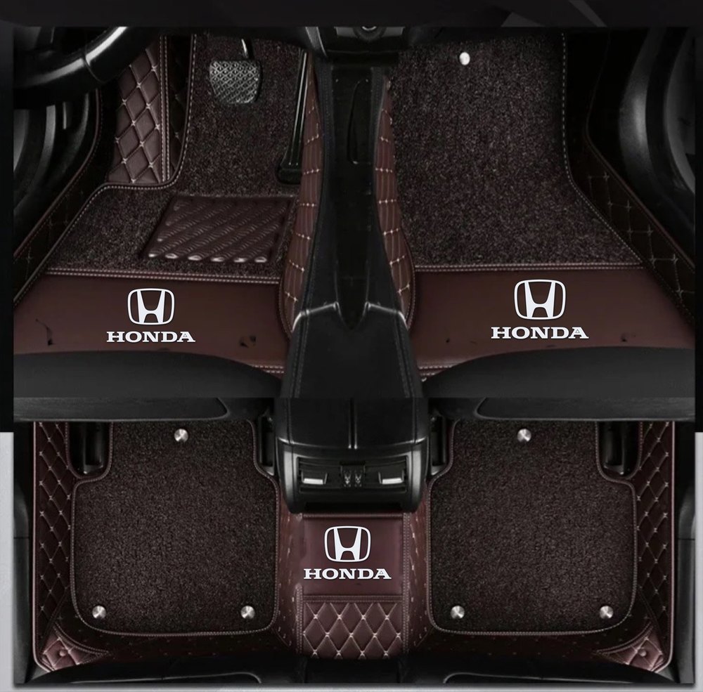Double Tapis 9D (Marron) + Tapis Marron pour Honda HR-V