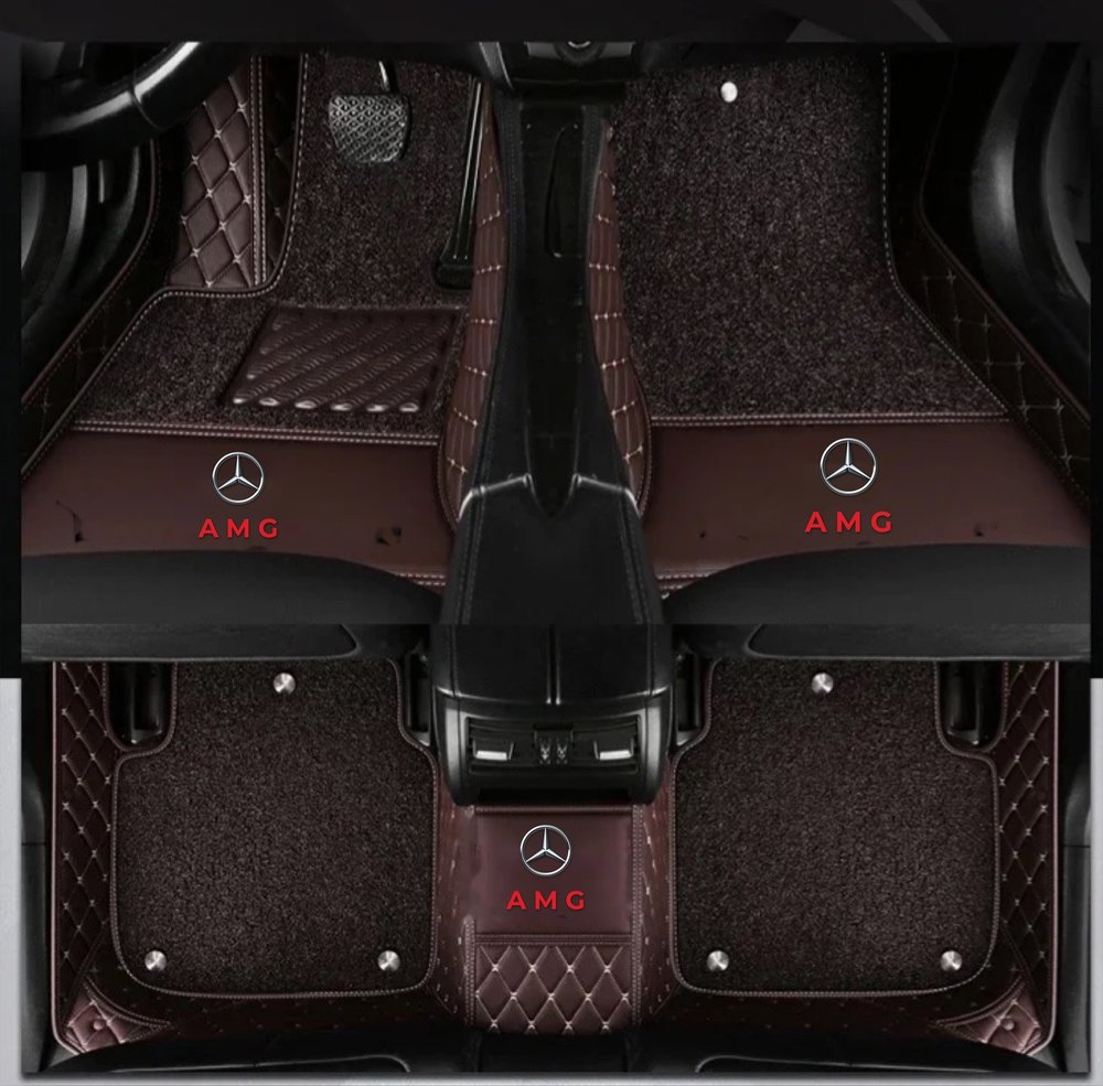 Double Tapis 9D (Marron) + Tapis Marron pour Mercedes-Benz GLA