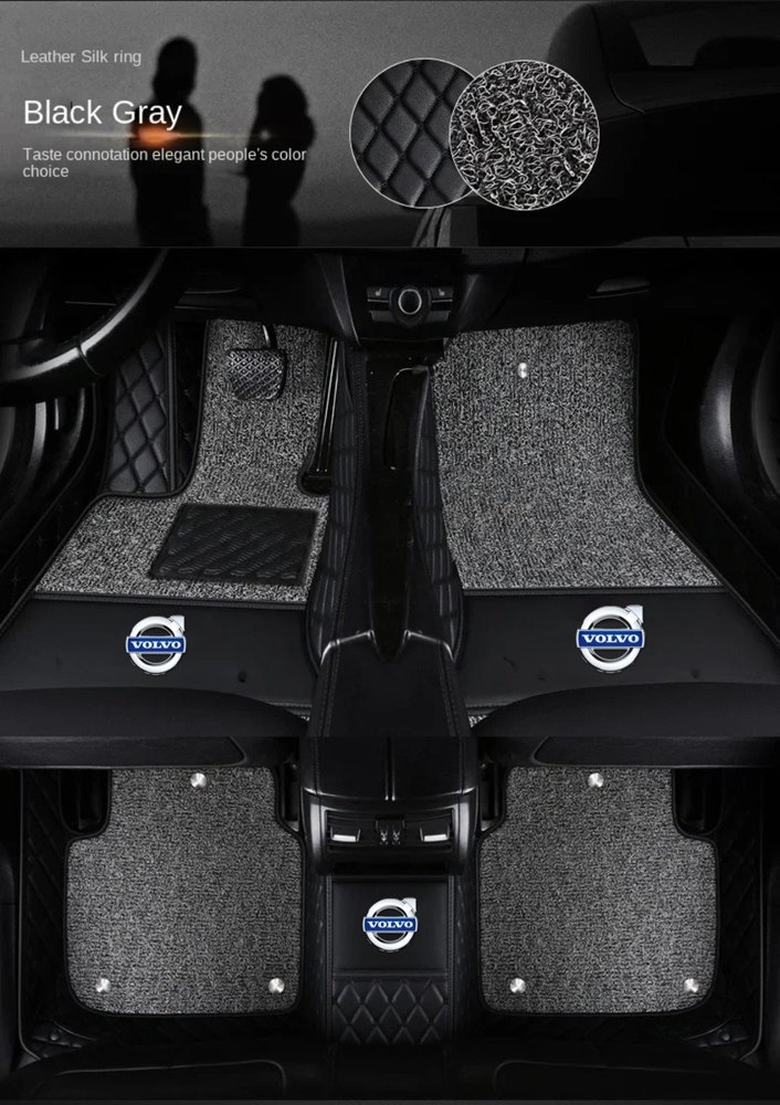 Double Tapis 9D (Noir/Noir) + Tapis Gris pour Volvo XC40