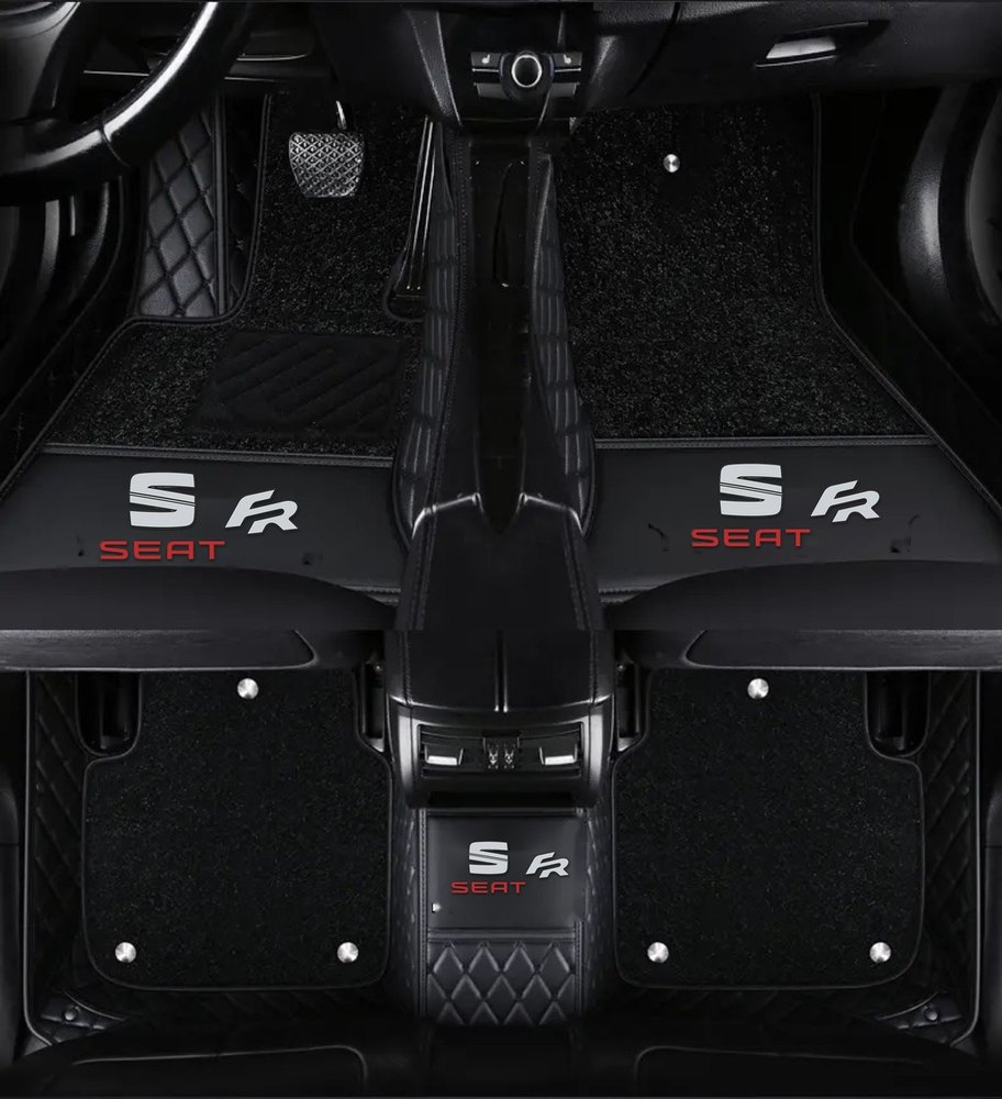 Double Tapis 9D (Noir/Noir) + Tapis Noir pour Seat Ateca