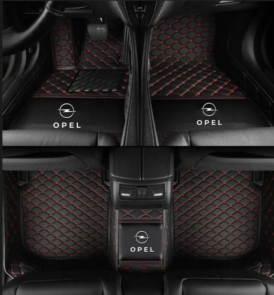 Tapis 8D Plus (Noir/Rouge) pour Opel Astra