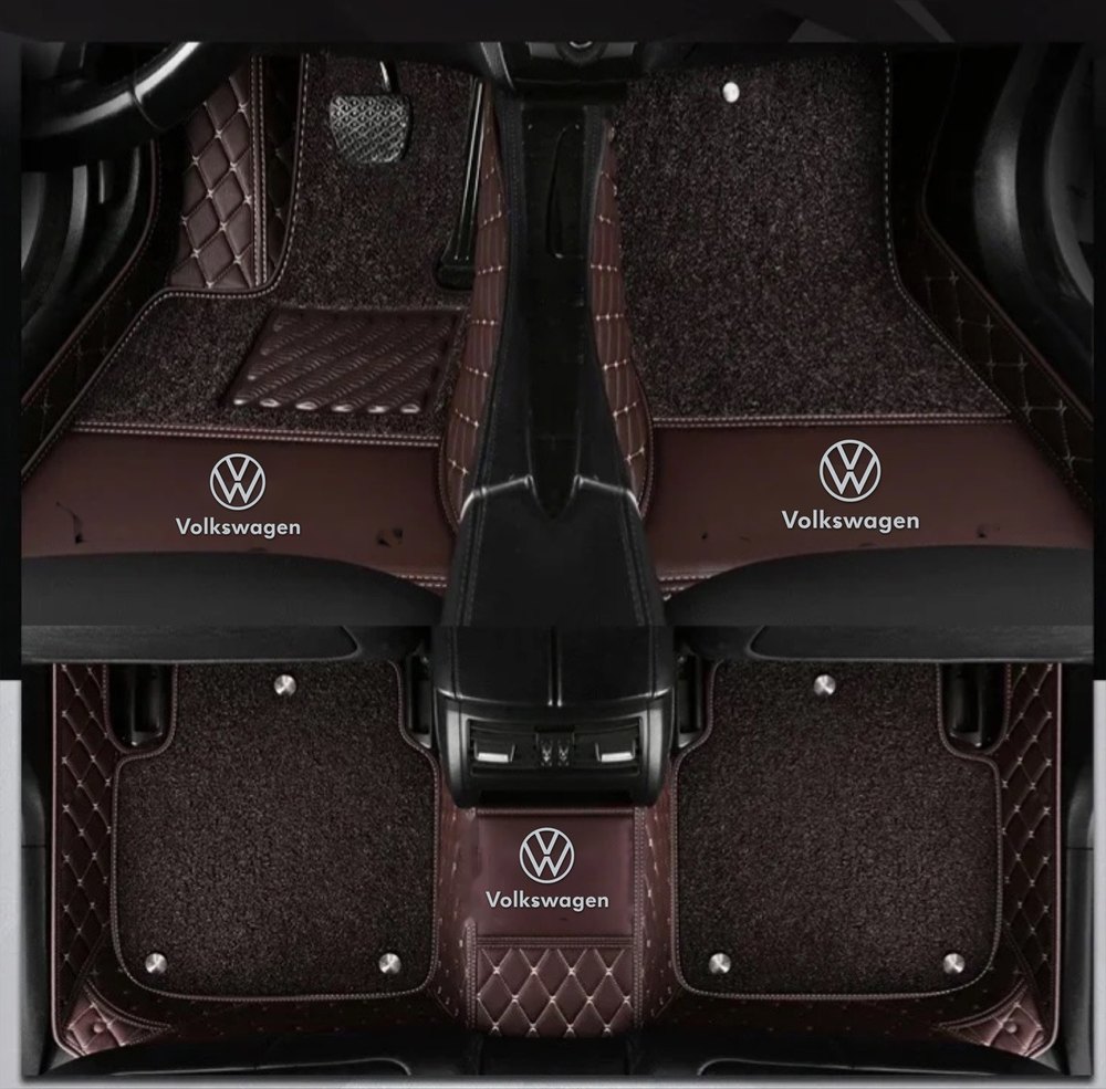Double Tapis 9D (Marron) + Tapis Marron pour Volkswagen Golf 6 / 7 / 8