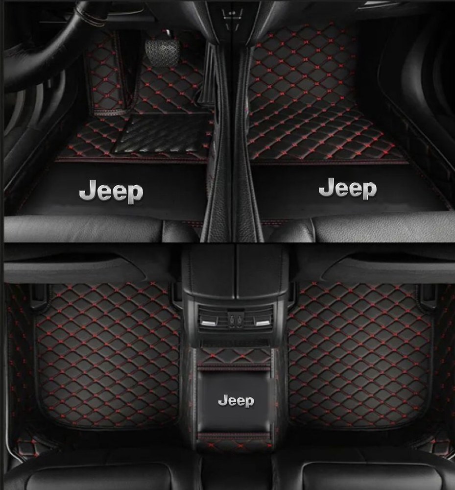 Tapis 8D Plus (Noir/Rouge) pour Jeep Wrangler