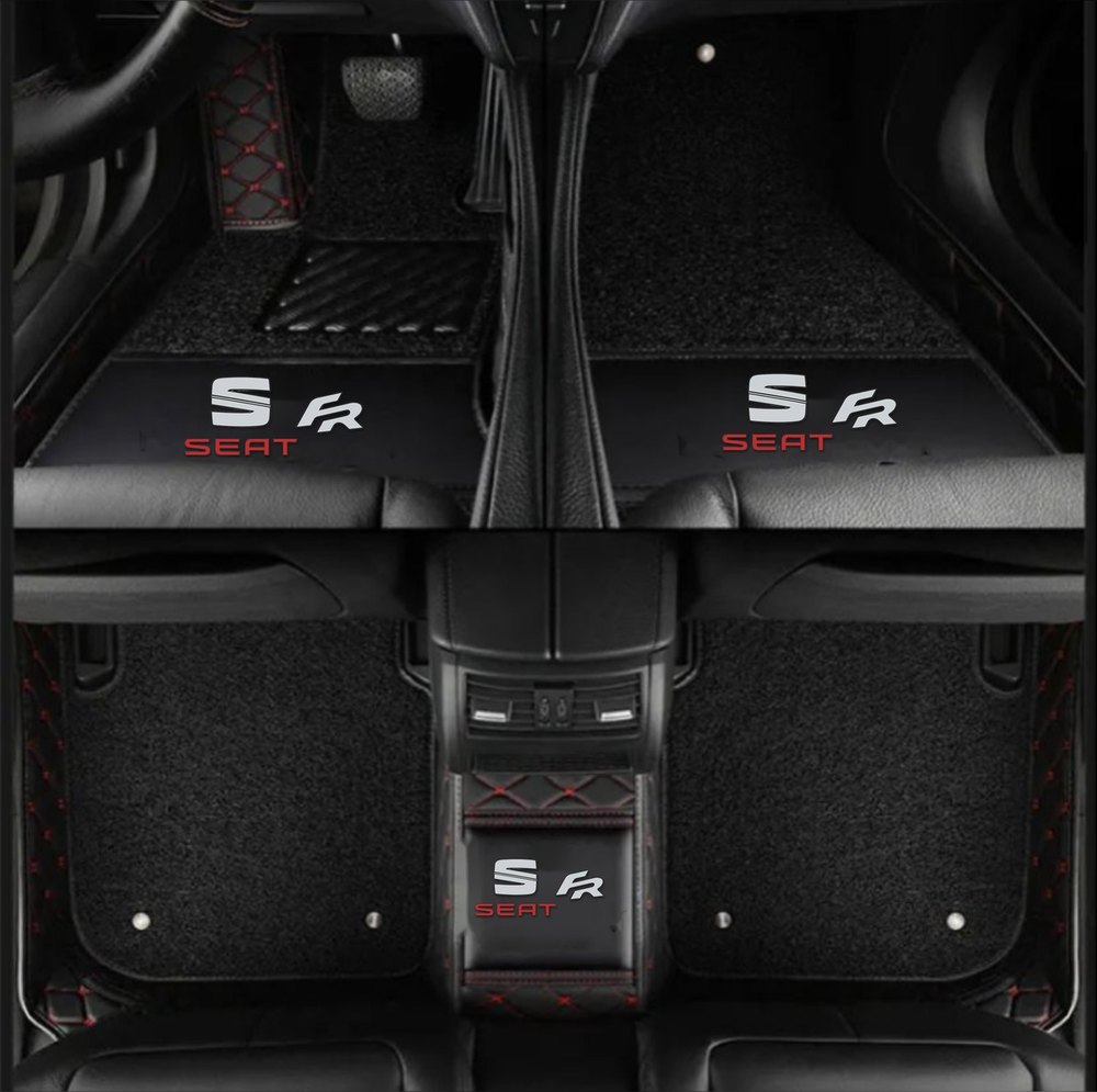 Double Tapis 9D (Noir/Rouge) + Tapis Noir pour Seat Ateca