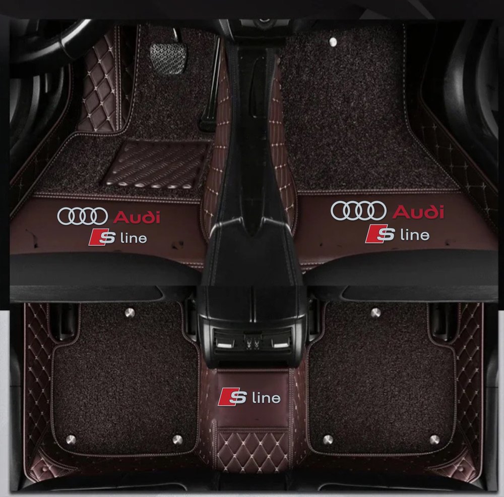 Double Tapis 9D (Marron) + Tapis Marron pour Audi A4