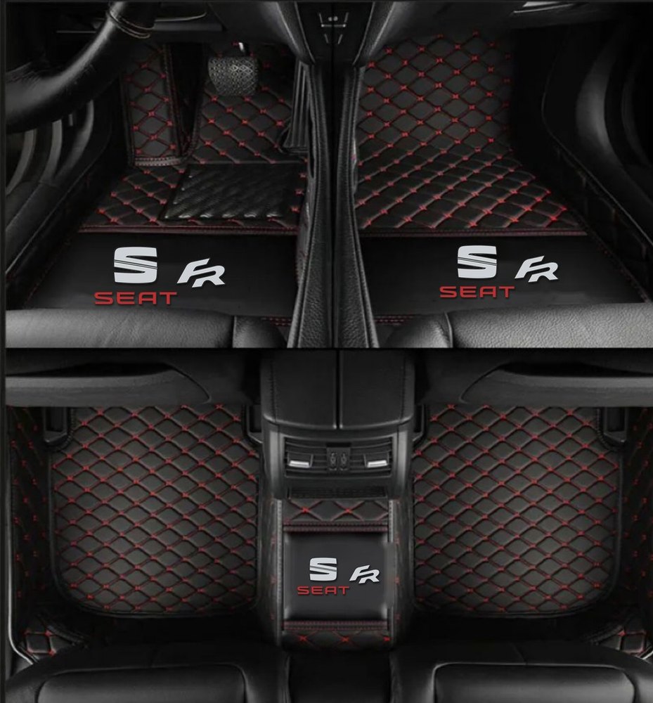 Tapis 8D Plus (Noir/Rouge) pour Seat Ateca