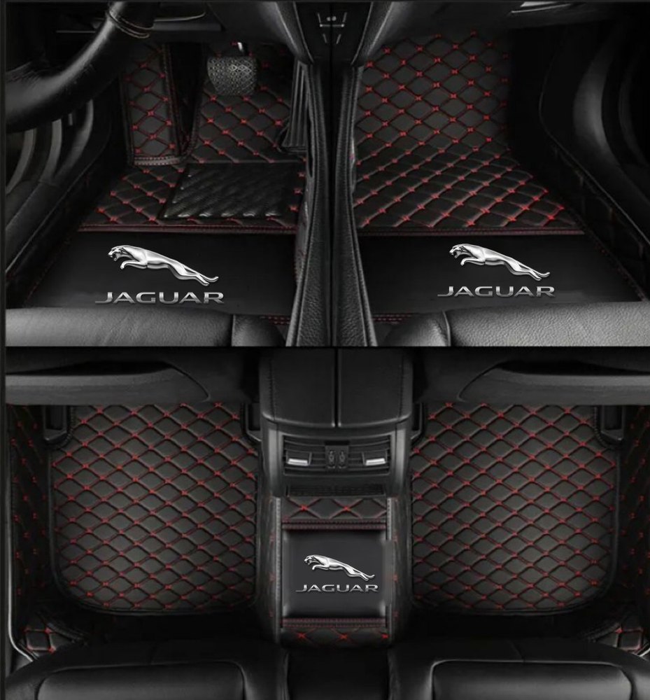 Tapis 8D Plus (Noir/Rouge) pour Jaguar E-Pace