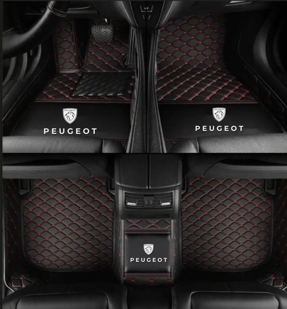 Tapis 8D Plus (Noir/Rouge) pour Peugeot 207