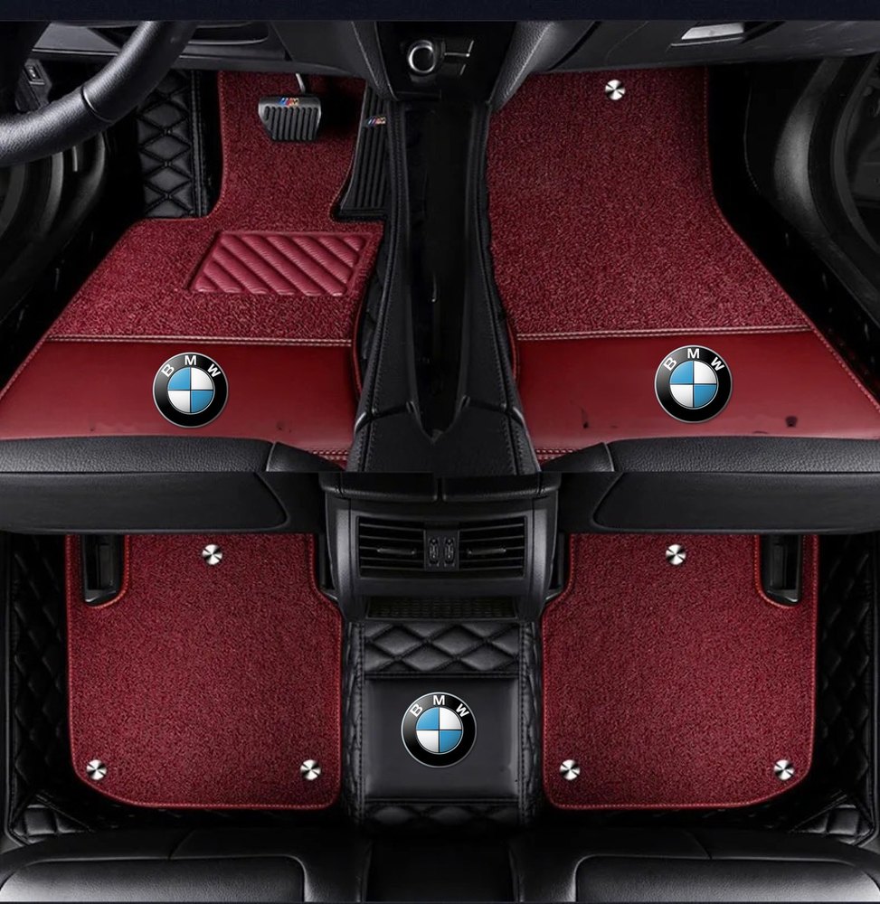 Double Tapis 9D (Noir/Noir) + Tapis Rouge pour BMW X2