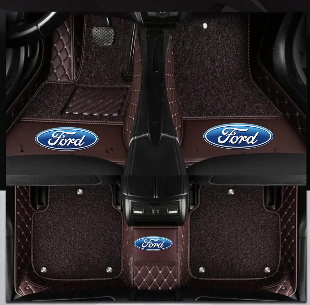 Double Tapis 9D (Marron) + Tapis Marron pour Ford Focus